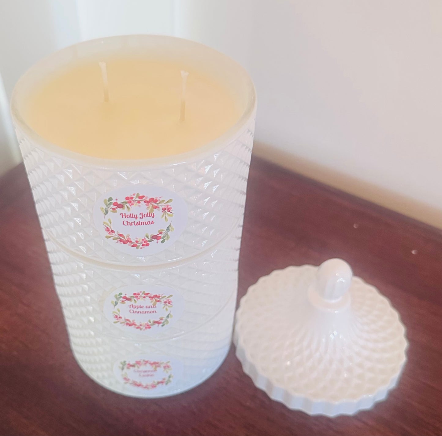 Geo Triple Stacker. 3 candles. 900 grams