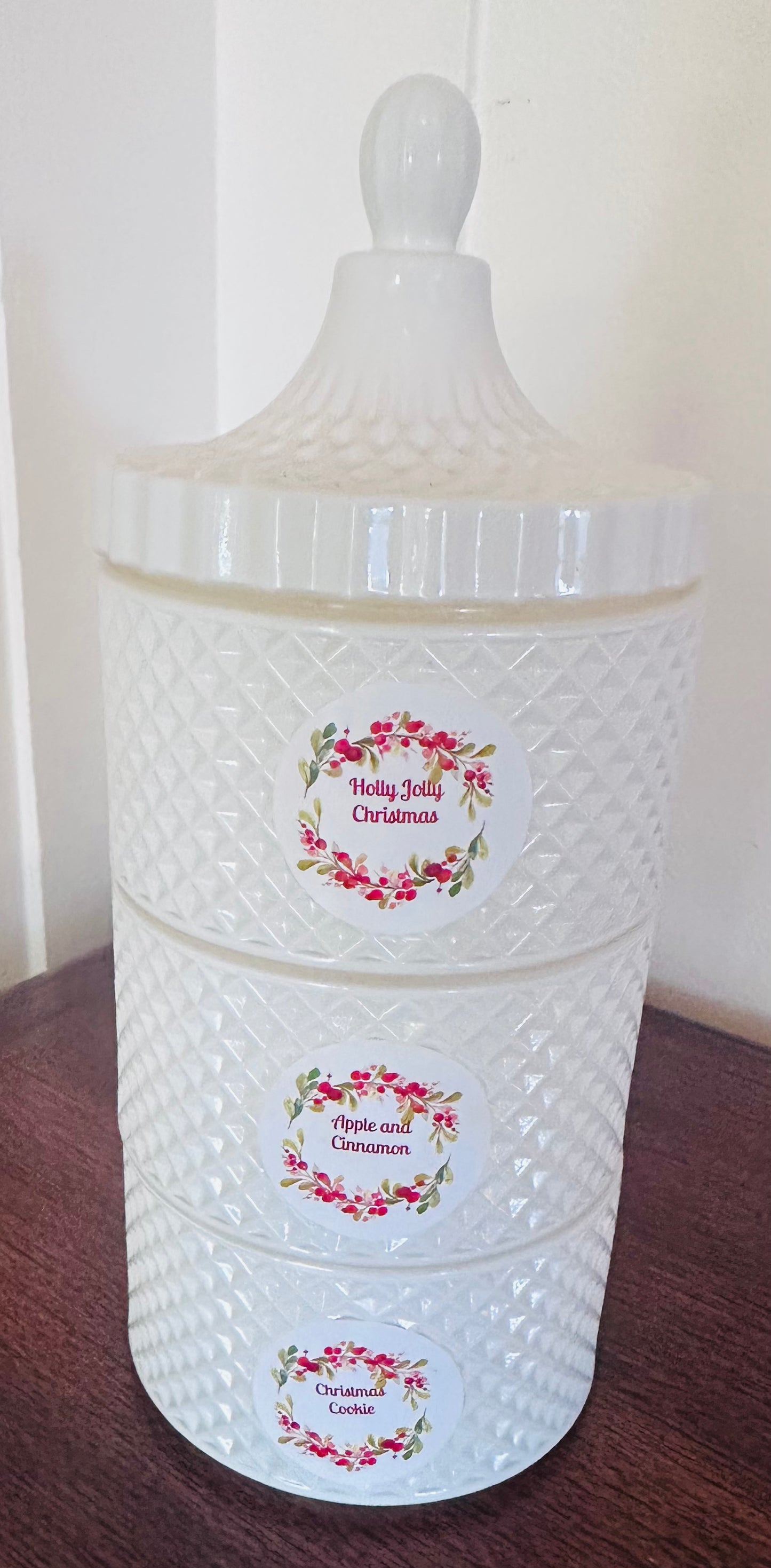 Geo Triple Stacker. 3 candles. 900 grams